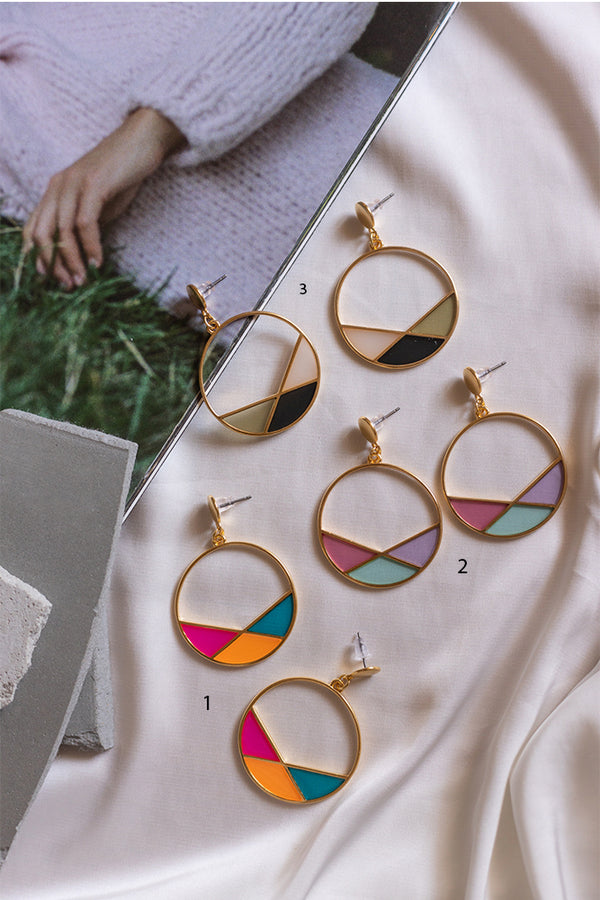 Round Vitraux Earrings - Elinart