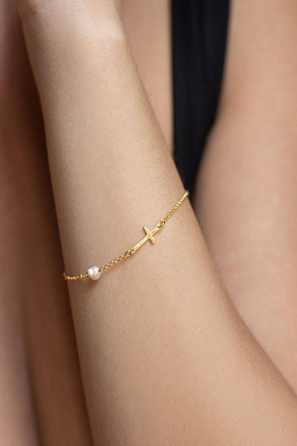 Minimal Cross Bracelet 925° - Elinart