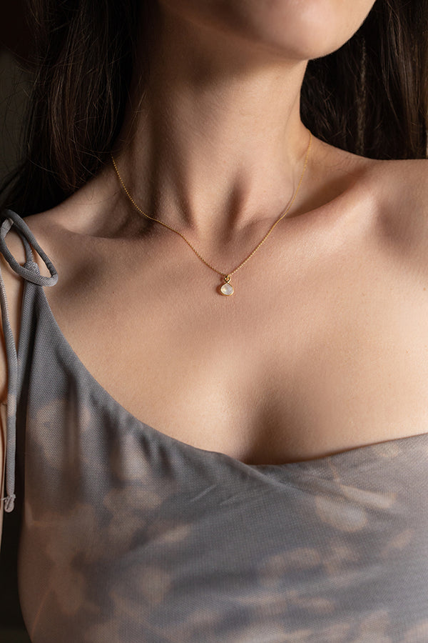 Moonstone Drop Necklace 925° - ELINART