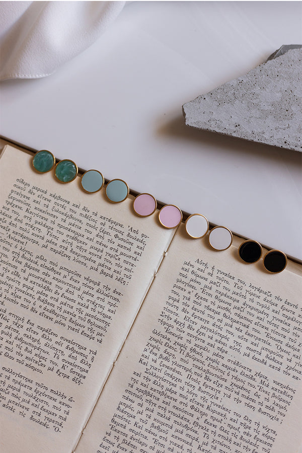 pastel round earrings