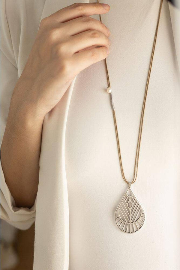 Silver Drop Boho Necklace - Elinart
