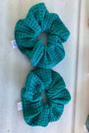 Χειροποίητο Scrunchie Πικέ Πετρόλ - Elinart