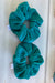 Χειροποίητο Scrunchie Πικέ Πετρόλ - Elinart